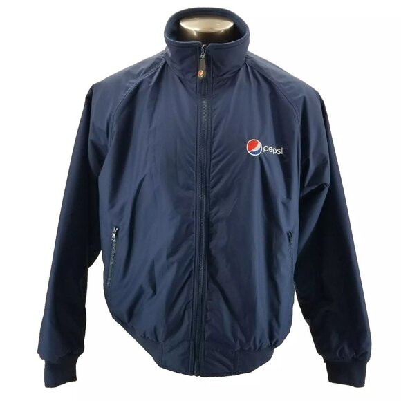 Vintage Pepsi Cola Aramark Jacket Mens  Blue Bomber Employee Coat Sz XL